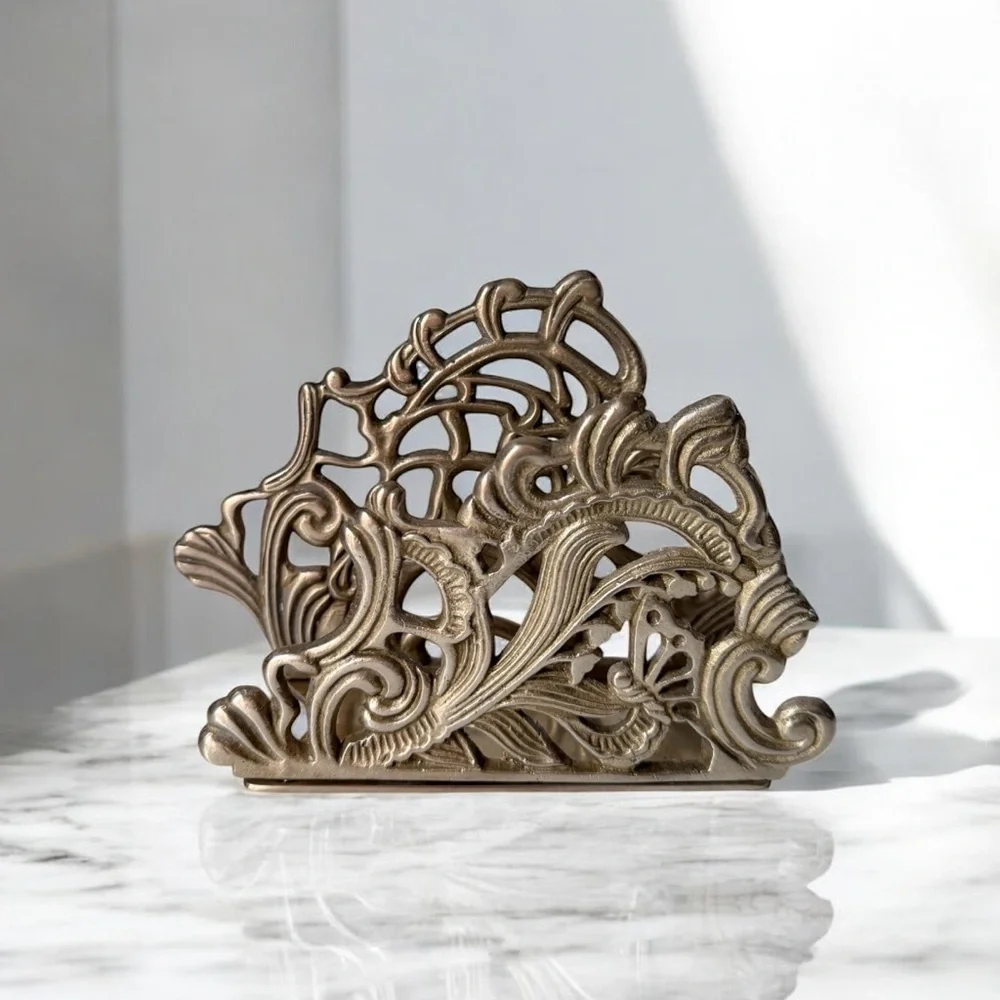 Elegant Gold Metal Napkin Holder